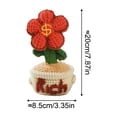 thumbnail image 2 of Handmade Knitted Yarn Tulip and Rose Potted Plant, Crochet Artificial Flower Arrangement with Pot, Decorative Knitting Floral Bonsai for Tabletop Desk Shelf Home Office Indoor Decoration, 2 of 6