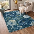 thumbnail image 4 of GENIMO 5'x7' Area Rug for Living Room, Machine Washable Non Slip Low Pile Rug for Bedroom Dining Room, Modern Floral, INDIGO BLOOM, 4 of 5