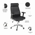 thumbnail image 4 of BBF Office 500 High Back Contemporary Faux Leather Executive Chair in Black, 4 of 10