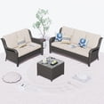 thumbnail image 2 of Ovios 3 Pieces Outdoor Furniture Wicker Patio Sectional Sofa with Side Table, 2 of 6