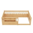 thumbnail image 5 of Bellemave Twin Size Floor Bed with Bookshelf and Rails, Montessori Bed Frame with Fence, Wood Twin Size Bed Easy Assemble（Natural）, 5 of 7