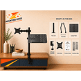 thumbnail image 5 of Mounting Binge Single Monitor & Laptop Desk Mount, Up to 32" Monitor & 17" Laptop, Full Motion, VESA, Tilt, Swivel, 360°, 5 of 13