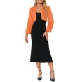 thumbnail image 2 of INSPIRE CHIC Formal Bolero for Women's Evening Dressy Faux Fur Shrug Jacket S Orange, 2 of 6