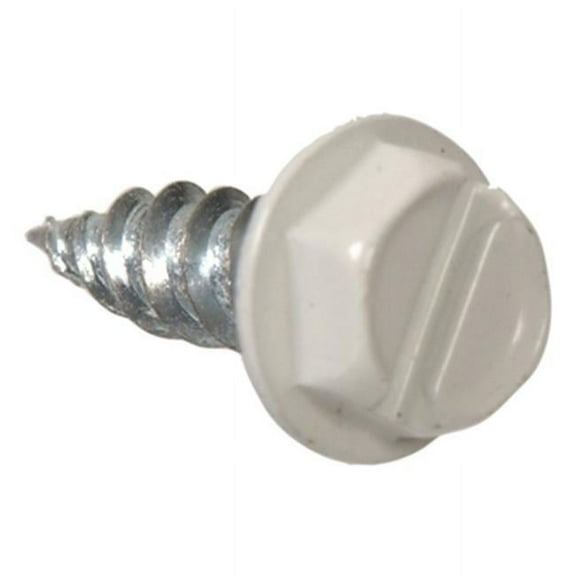 47711 7 x.5 in. Hex Washer Head Slotted Gutter Self-Piercing Screws, White