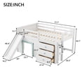 thumbnail image 2 of Harper & Bright Designs Full Size Low Loft Bed with Slide, WoodenLoft Bed Frame with Three Storage Drawers, White, 2 of 13