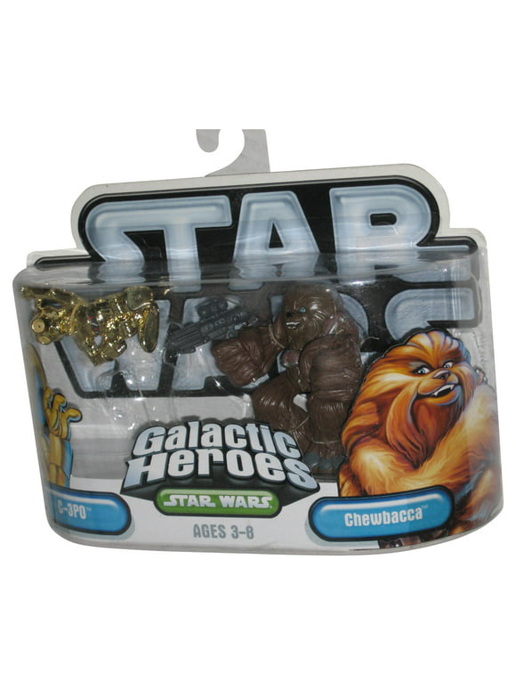Star Wars Galactic Heroes (2004) Chewbacca & C-3PO Hasbro Toy Figure Set