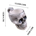 thumbnail image 4 of KOYPTL Glossy 3D Skull Glass Coffee Mug with Skeleton Bone Handle,Gothic Spooky Novelty Drink Cup,Halloween Gift Decor for Coffee Tea Hot Cocoa Daily Use Gray, 4 of 7