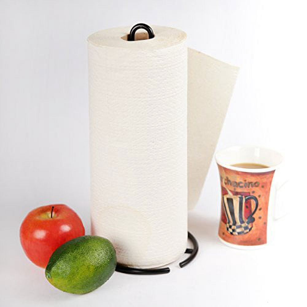Creative Home Black Iron Paper Towel Holder, 4.75" x 4.75" x 11.25"
