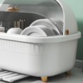 thumbnail image 3 of Yazoeia Dish Drying Rack, Multifunctional Space Saving Dish Drying Box Drying Rack Dish Bowl Drying Box Dish Rack with Cover Dish Drying Rack with Cover with Lid Cover for Kitchen (White), 3 of 9