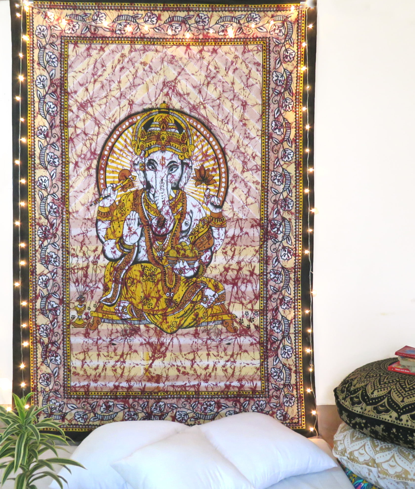 Lord Ganesha Ganpati Indian Tapestry Wall Hanging Throw Poster hippy Hippie Flag 
