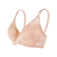 thumbnail image 2 of Gymayou Women Floral Lace Underwire Bra Thin Breathable Full Coverage Minimizer Underarm Smoothing Comfort Lingeries Khaki 40, 2 of 5
