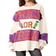 thumbnail image 1 of Sudaderas para Mujer con Lentejuelas, Bloques de Color, Cuello Redondo, Larga, Brillantes, Lindas Sudaderas. L, 1 of 8
