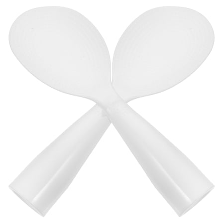 OUNONA Kitchen Rice Paddle Plastic White 2Pcs