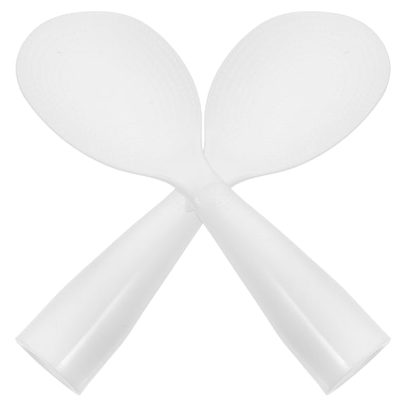 OUNONA Kitchen Rice Paddle Plastic White 2Pcs