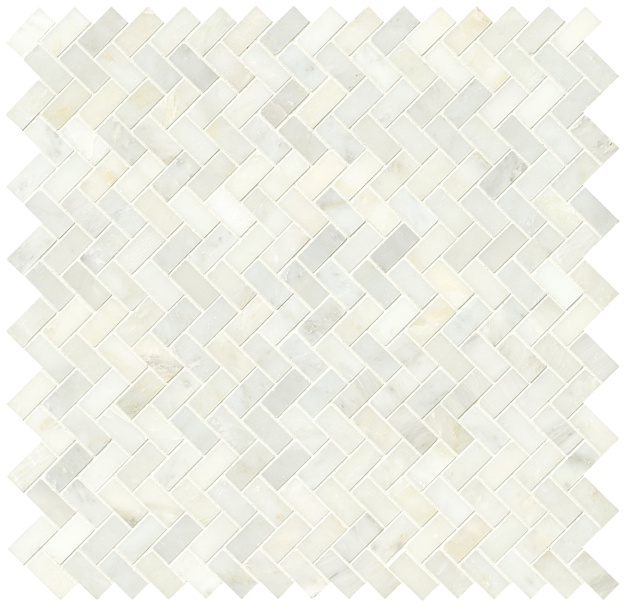 Greecian White Herringbone Pattern 12 in. x 12 in. x 10 mm Polished Marble Mesh-Mounted Mosaic Tile (9.4 sq. ft. / case)