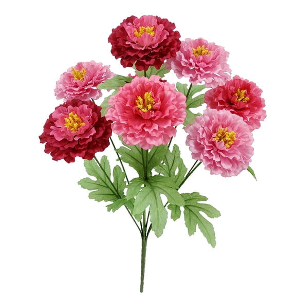Mainstays 18 in Indoor Artificial Zinnia Bush, Pink