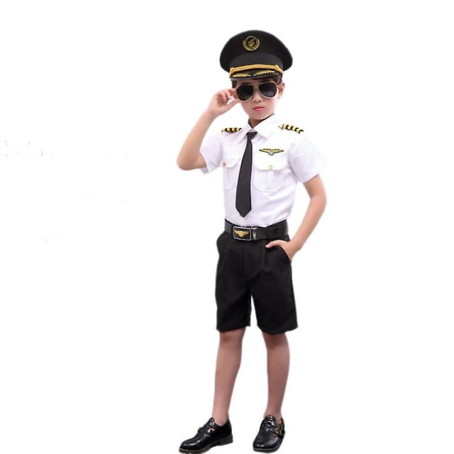 Disfraces de piloto para niños profesionales Niños Cosplay para niños Niñas Traje de asistente de vuelo Avión Avión Fuerza aérea Uniformes de rendimiento-incluye Se