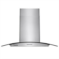Tieasy New 36 inch Island Mount Range Hood Stainless 900CFM 3-Speed Vent Button Control with Led Bulb 120V