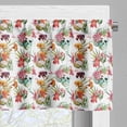 thumbnail image 3 of Ambesonne Floral Valance Pack of 2, Lilies Blossoms Skull, 42"X18", Pink Orange Green, 3 of 5