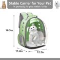 thumbnail image 2 of Sac à Dos transparent pour Chat et Chien Sac à Dos capsule Spatiale portable, Vert, 2 of 5