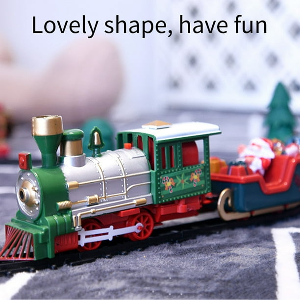 Prextex Jouet de train à vapeur de Noël – Ensemble de train électrique pour  autour du sapin de Noël et des enfants avec de la vraie fumée, de la  musique et des