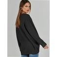 thumbnail image 3 of Women's Long Sleeve V-Neck Button Down Cardigan Chunky Oversized Knit Open Front Trendy Sweater Outerwear, 3 of 4