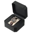 thumbnail image 1 of Estuche de viaje para reloj, caja de almacenamiento de cuero PU, organizador para 1 reloj, rollo de cuero portátil para hombres y mujeres, regalo de cumpleaños, negro, 1 of 6