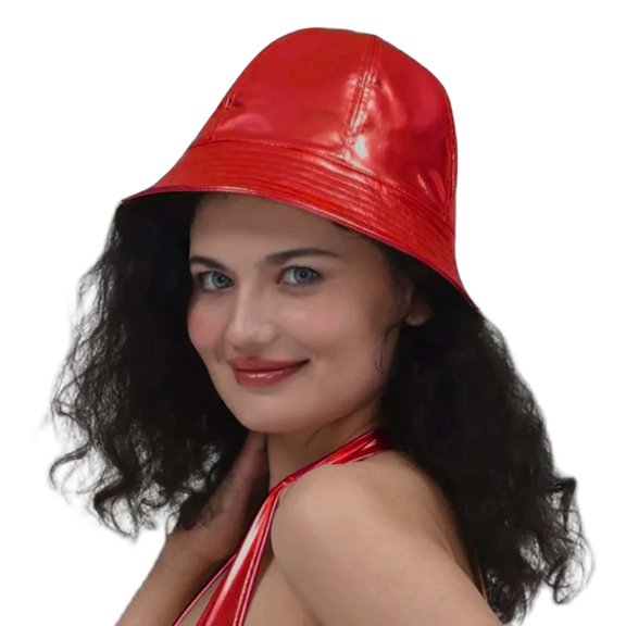 Fgnfyis Womens Hats Gold Foil Coated Reversible Fisherman Versatile Streetwear Fashion Forward Bucket Hats for Women Watermelon Red One Size