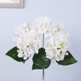 thumbnail image 2 of Artificial Hydrangea Silk Flowers with 5 Large Heads, Faux Floral Arrangement for Home Office Decor, Wedding Centerpiece, Realistic Petals and Long Stems, 2 of 4