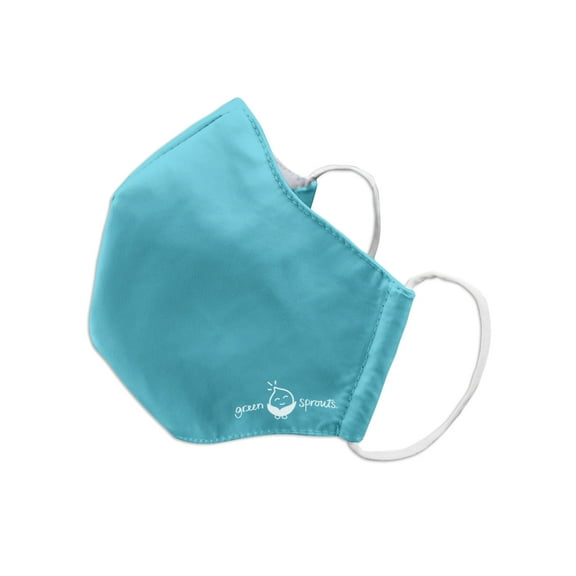 i play. by green sprouts Reusable Cloth Face Mask and Storage Bag with Carbon Filter and Water-Resistant Teen / Adult Medium Aqua