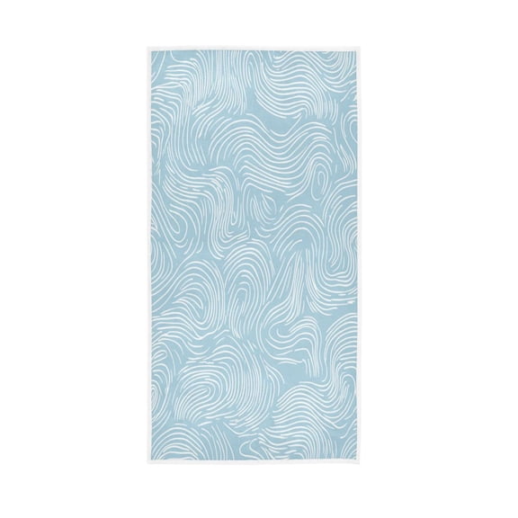 Single-Sided Print Hand Towel Breathable & Soft Towels Wash Cloth for Workout Running Hand-drawn Waves 30x15 Inch