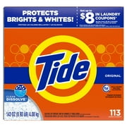 Tide Powder Laundry Detergent, Original Scent, 143 oz, 113 Loads