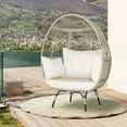 thumbnail image 2 of Costway Fauteuil Oeuf en Rotin Surdimensionné pour Patio avec Panier et 4 Coussins pour Intérieur Extérieur, 2 of 9