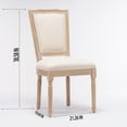 thumbnail image 2 of Hassch French Country Dining Chairs Set of 2, Upholstered Side Chairs with Solid Wood Frame, Cream Linen Square Backrest and Padded Seat, Easy to Assemble, 2 of 9