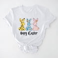 thumbnail image 1 of UPPADA Easter Femmes Oeufs Imprimé T-Shirts Heureux Easter Graphique Bunny Lapin Mignon T-Shirts Manches Courtes Décontracté Col Rond T-Shirts Été Basique Coupe Régulière Chemises Blanc,TG, 1 of 5