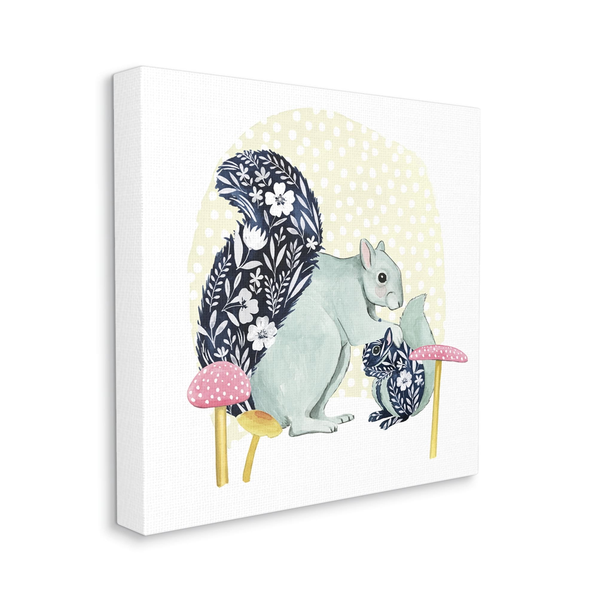 Stupell Industries Floral Squirrels & Mushrooms Animals & Insects Painting Gallery Wrapped Canvas Print Wall Art