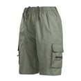 thumbnail image 3 of Innerwin Beach Shorts High Waist Men Summer Short Pants Holiday Solid Color Lounge Bottoms Army Green S, 3 of 4