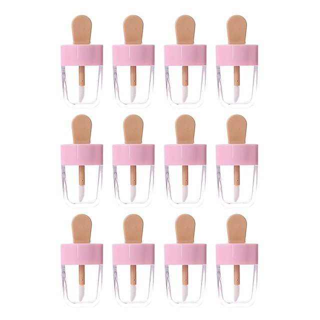 Lápiz labial para mujer, tinte labial, brillo labial, base de lápiz labial DIY, contenedor de almacenamiento, tubo hueco transparente, 12 piezas, tubo hueco