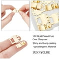 thumbnail image 3 of 6 Sets Brass Fold Over Clasps Nickel Free Real 18K Gold Plated 33.5x14x4mm Hole: 2mm, 3 of 6