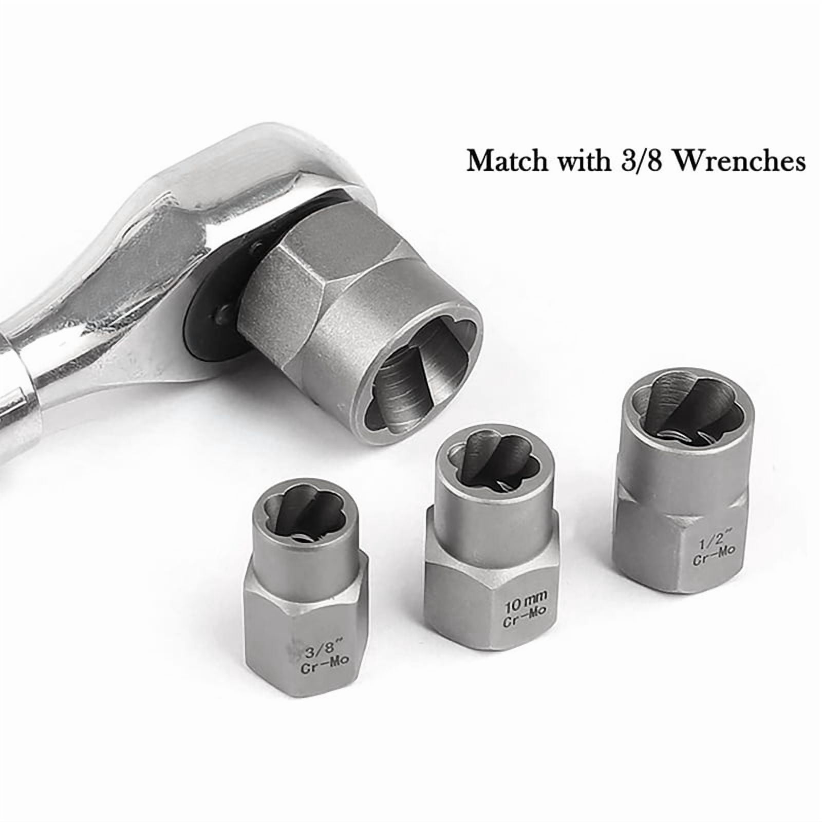 14Pcs Impact Bolt & Nut Remover Set, Stripped Lug with Hex Adapter Extraction Socket Set