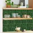 thumbnail image 6 of 10-Sheet Green Peel and Stick Backsplash, 12"x 12" 3D Self Adhesive Subway Stick on Wall Tiles for Kitchen Bathroom, 6 of 7