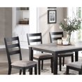 thumbnail image 6 of Rustic Charcoal Wooden Table 7pc Dining Set Dining Room Furniture Ladder back Side Chairs Cushion Seat light 2-Tone Sand Fabric., 6 of 9