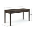 thumbnail image 2 of Simpli Home Hollander 60 inch Wide Solid Wood Contemporary Desk in Warm Walnut Brown, 2 of 7