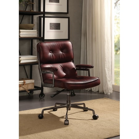 ACME Larisa Executive Office Chair in Vintage Merlot Top Grain Leather