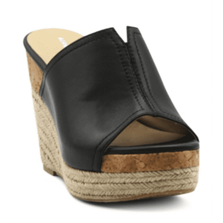 Adrienne Vittadini Women's Cherli Platform Wedge Slide Black Size 10 M