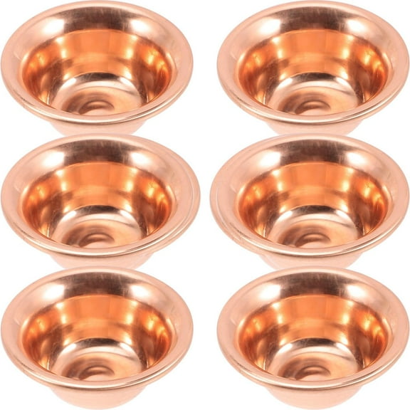ABCISI 7pcs Divine Water Bowls, Devotional Bowl Incense Burner Religion Container Buddhist Altar Buddhist Water, Tiny Gold Offering Cup, Ritual Brass Desktop Decor
