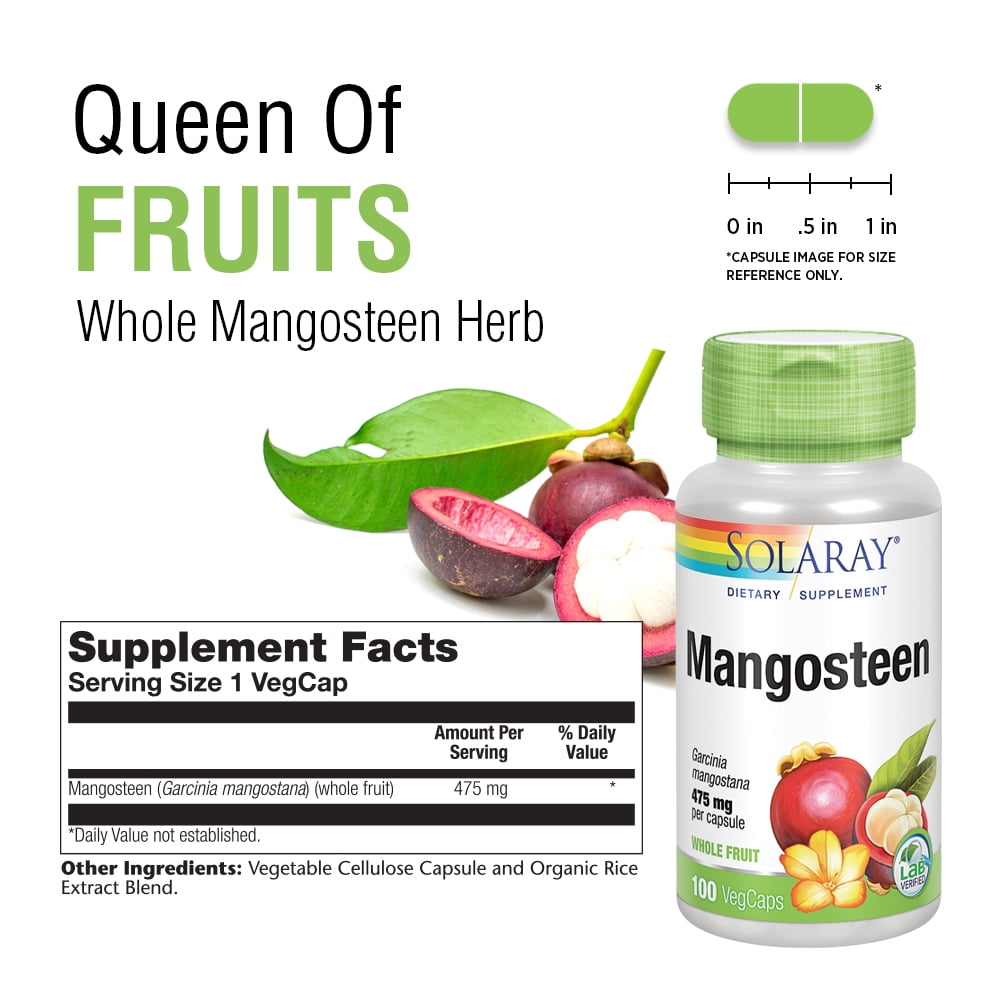 Buy Solaray Mangosteen Whole Herb 475 mg Capsules, 100 Ct Online at
