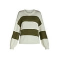 thumbnail image 4 of Dreamers By Debut Women's Striped Sweater with Blouson Sleeves, Midweight, Sizes XS-XL, 4 of 5