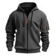 thumbnail image 5 of Dolkfu Sudadera con capucha para hombre, sudadera con cremallera completa y bolsillos en las mangas, camiseta de entrenamiento para hombre XXL, 5 of 5