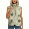thumbnail image 5 of CHUMUD Womens Checkered Sherpa Vest Fleece Fuzzy Zip Up Sleeveless Jacket Casual Stand Collar 2025 Winter Warm Outwear, 5 of 9
